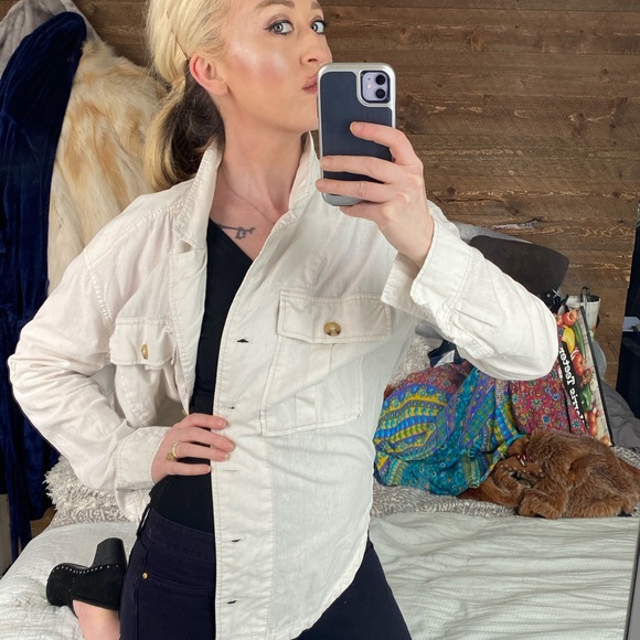 FREE PEOPLE BUTTON JACKET SHIRT COAT TUNIC BLOUSE - Picture 4 of 10